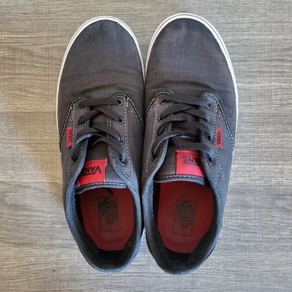 Vans Atwood Textile Classic Skate Shoe Sneaker Low Top Black Chili Size Youth 6 - Picture 5 of 10